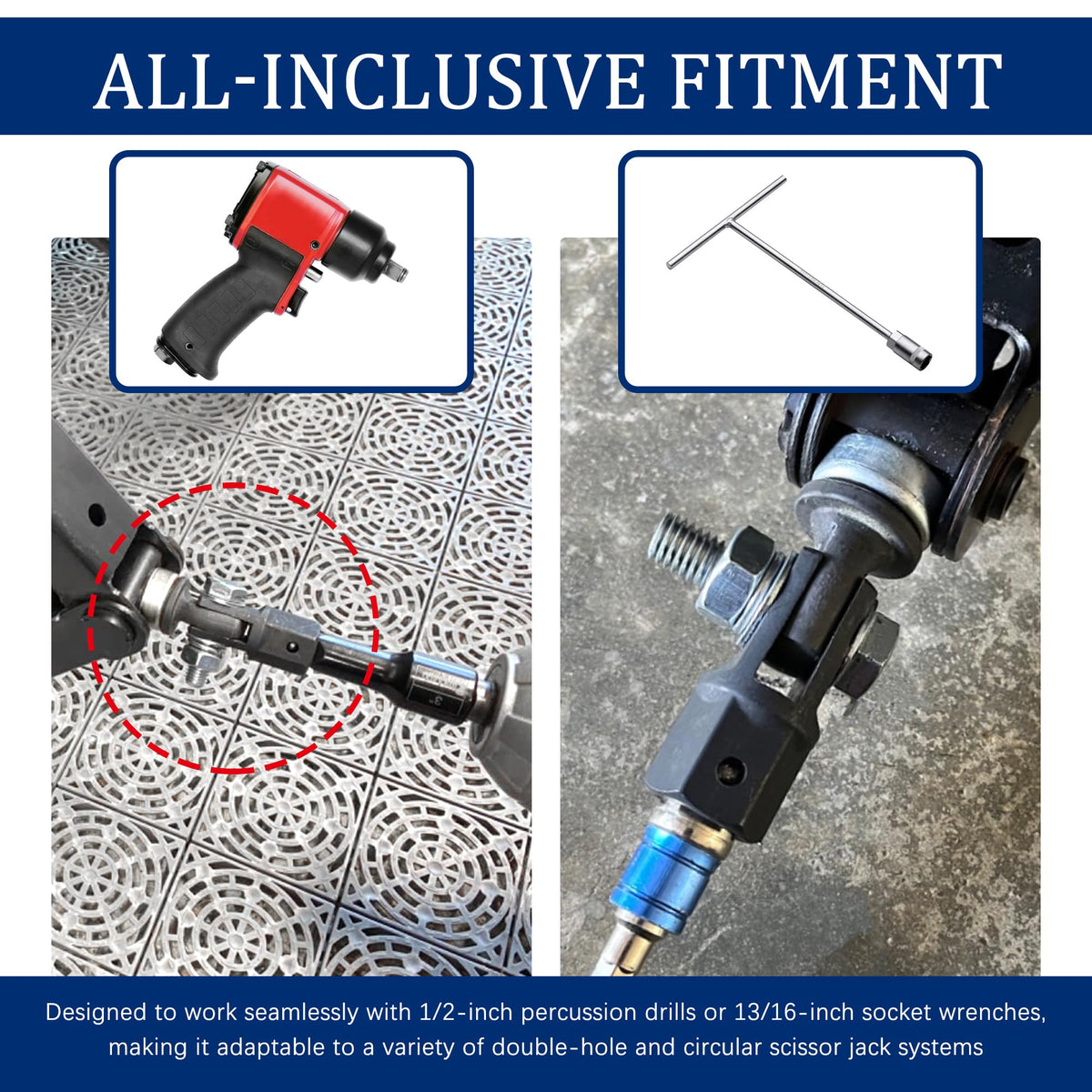 Scissor Jack Adapter for 1/2" Impact Drills Q430400