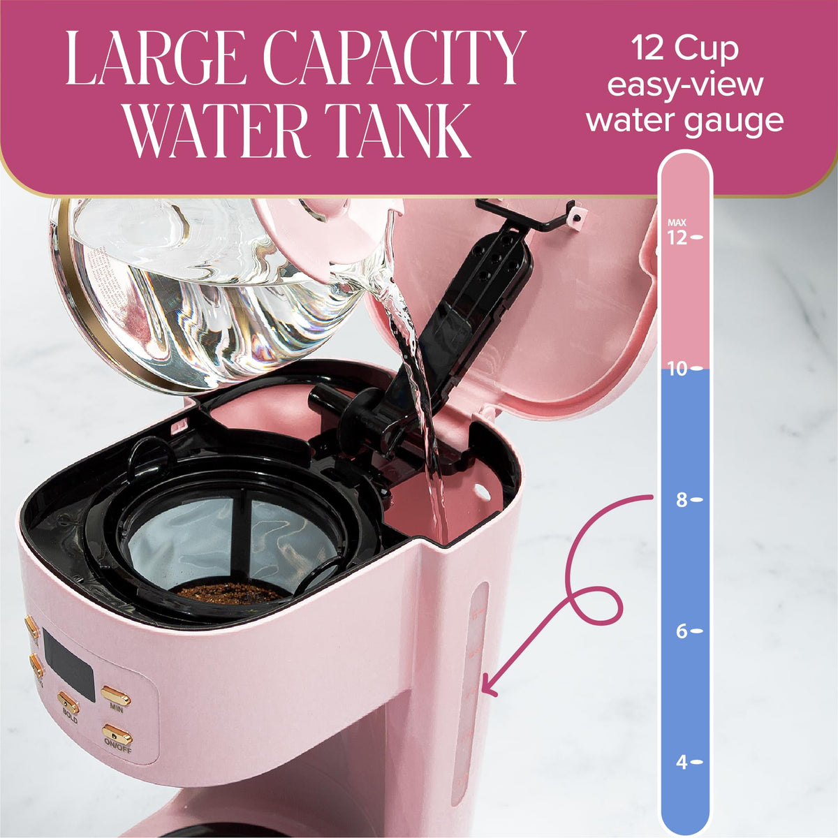 12-Cup Programmable Drip Coffee Maker with Glass Carafe V3240