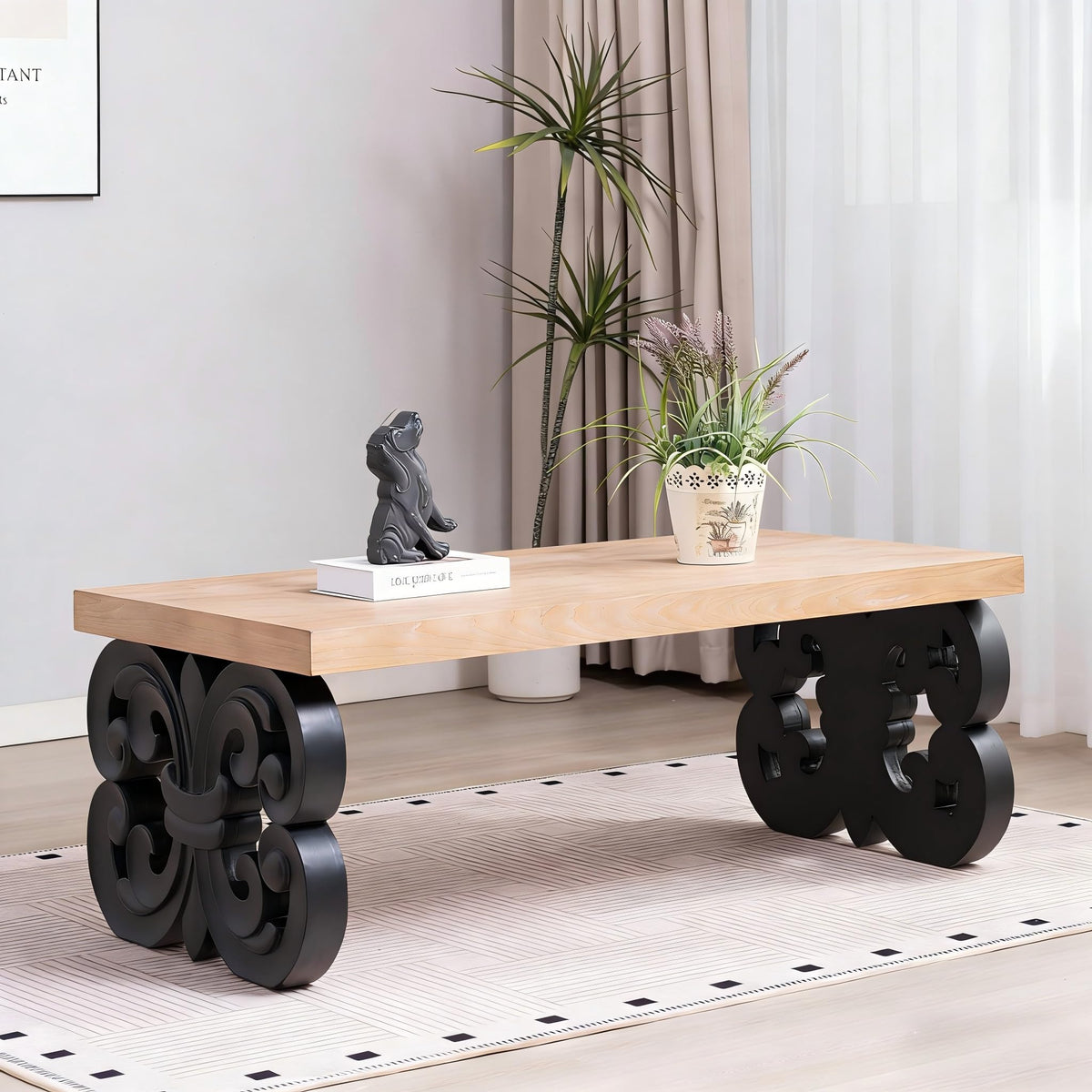Rectangle Coffee Table with Wood Top F492