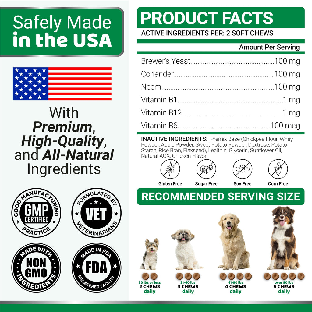 Natural Oral Flea and Tick Prevention for Dogs, 170 Chews J4389