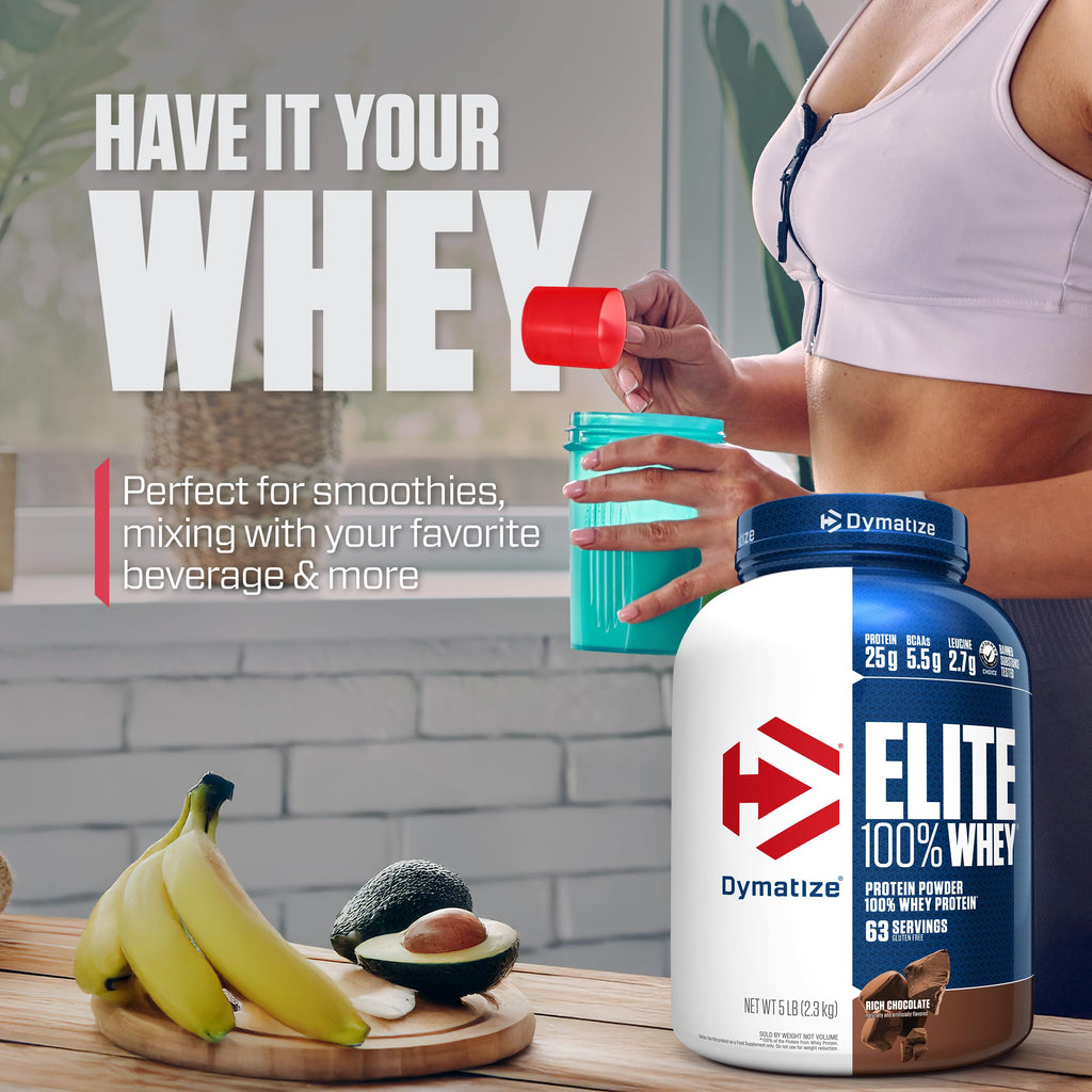 100% Whey Protein Powder, 25g Protein, Rich Chocolate, 5 Pound K21617