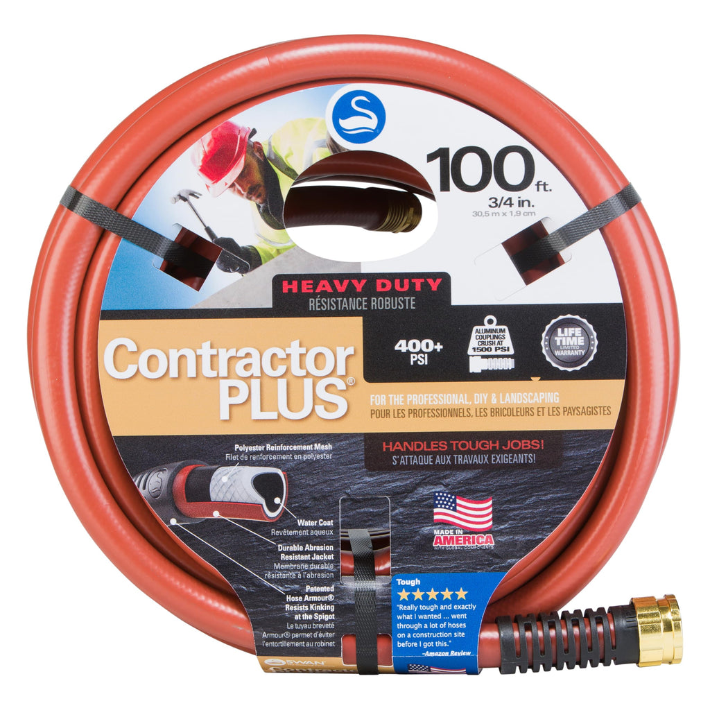 Heavy Duty Watering Hose, 100' Length, 3/4" Diameter, 400+ PSI, Red F367707