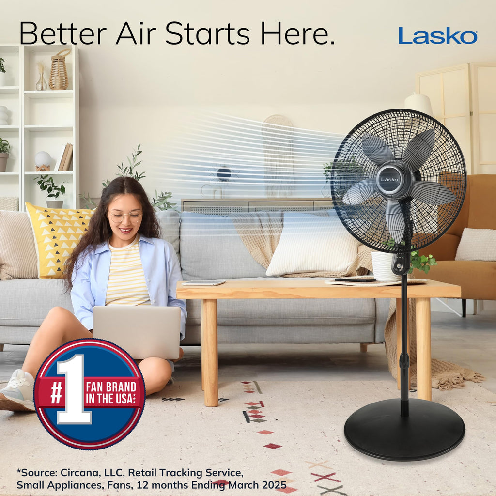Oscillating Pedestal Fan 20" Black C462695
