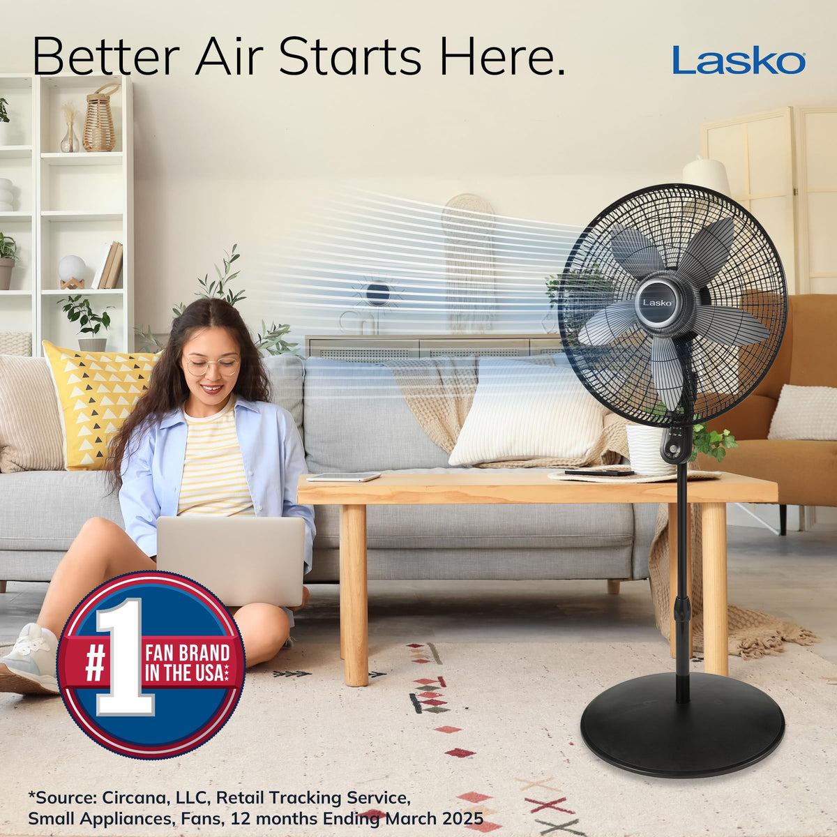 Oscillating Pedestal Fan 20" Black C462695