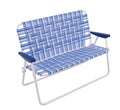 Blue/White Double-Wide Folding Web Lawn Chair H5561