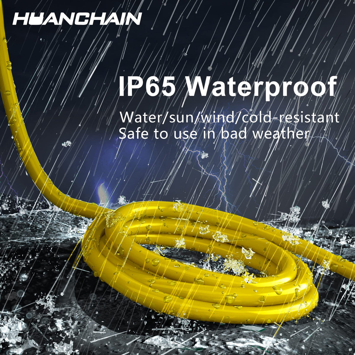Yellow Indoor Outdoor Extension Cord 100 FT 16/3 Gauge C2171