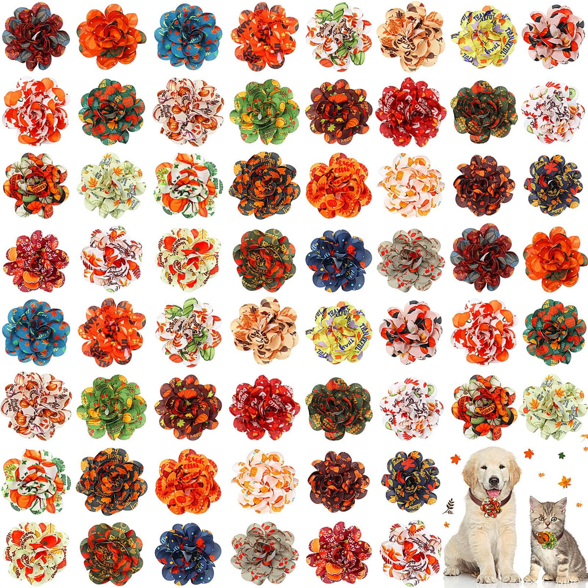 60 Pcs Fall Pet Bow G64178