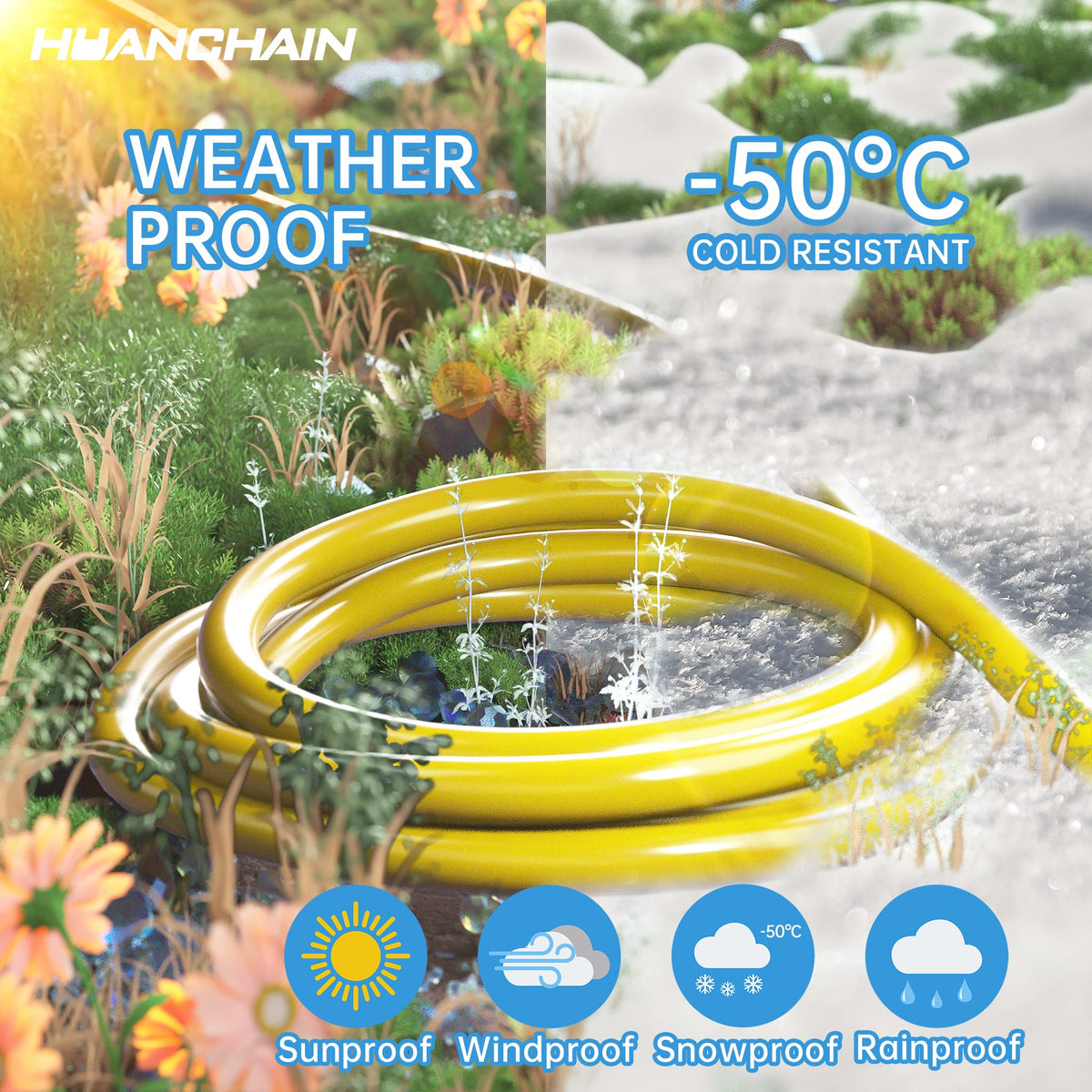 Yellow Indoor Outdoor Extension Cord 100 FT 16/3 Gauge C2171