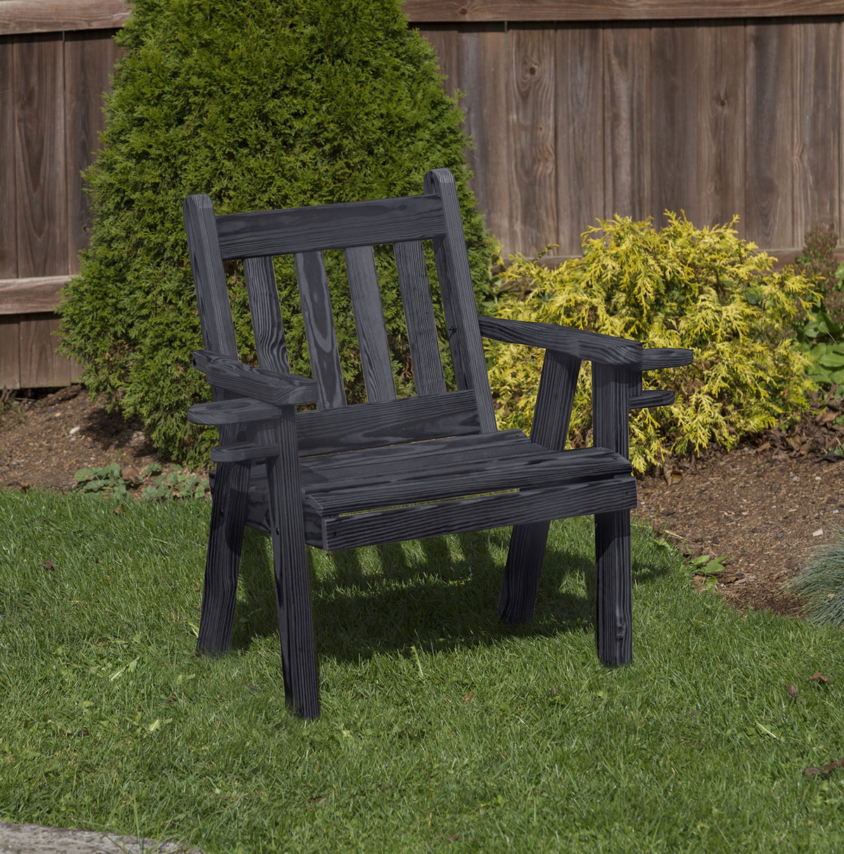 Pressure Treated Outdoor Bench with Cup Holders U952